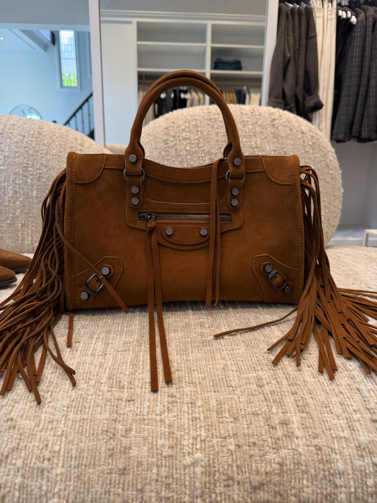 Cassie Suede Bag Camel