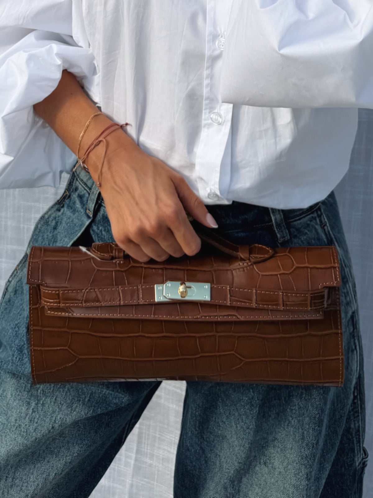 Palermo croco bag camel