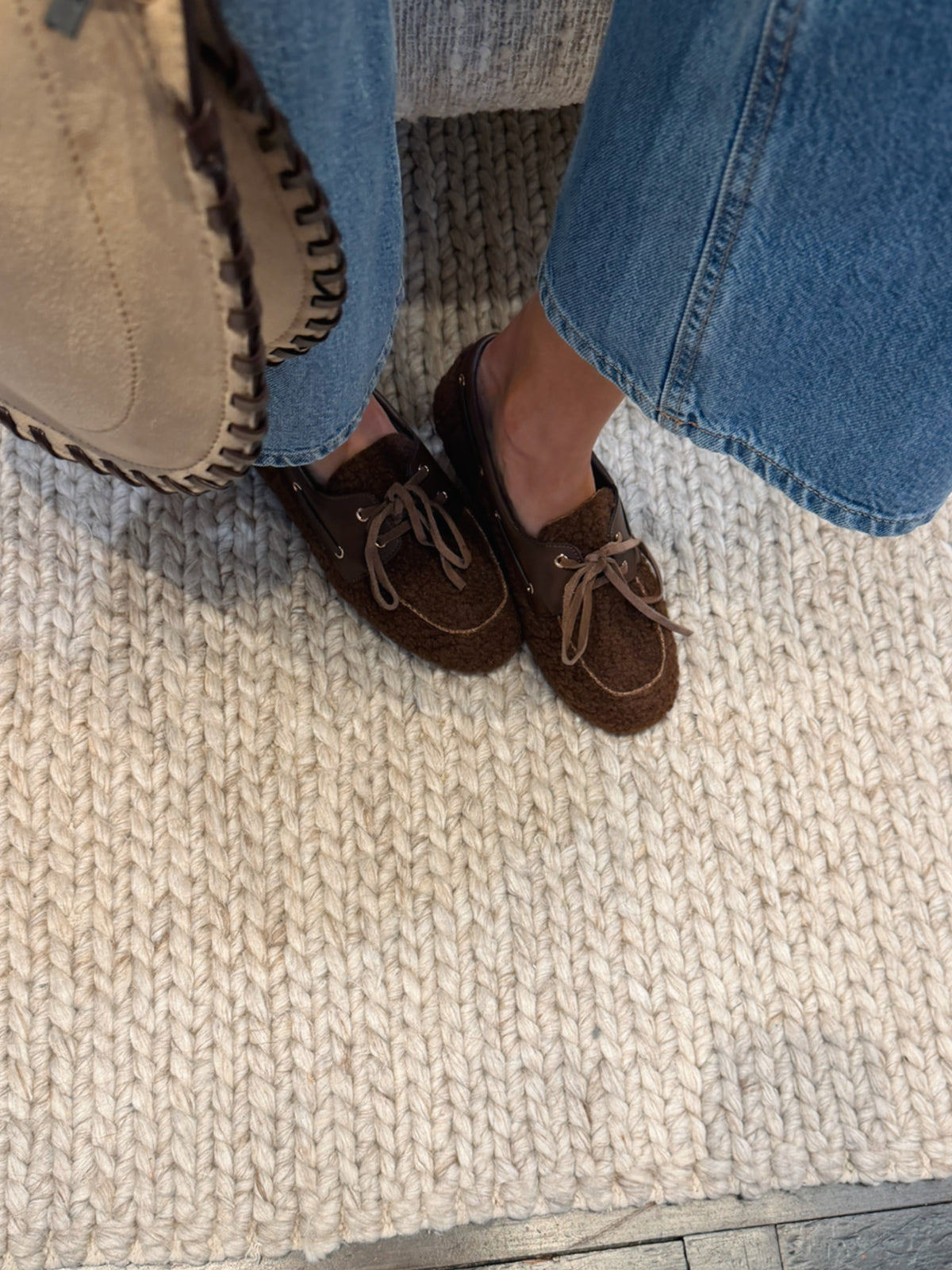 Noor Teddy Loafers Brown