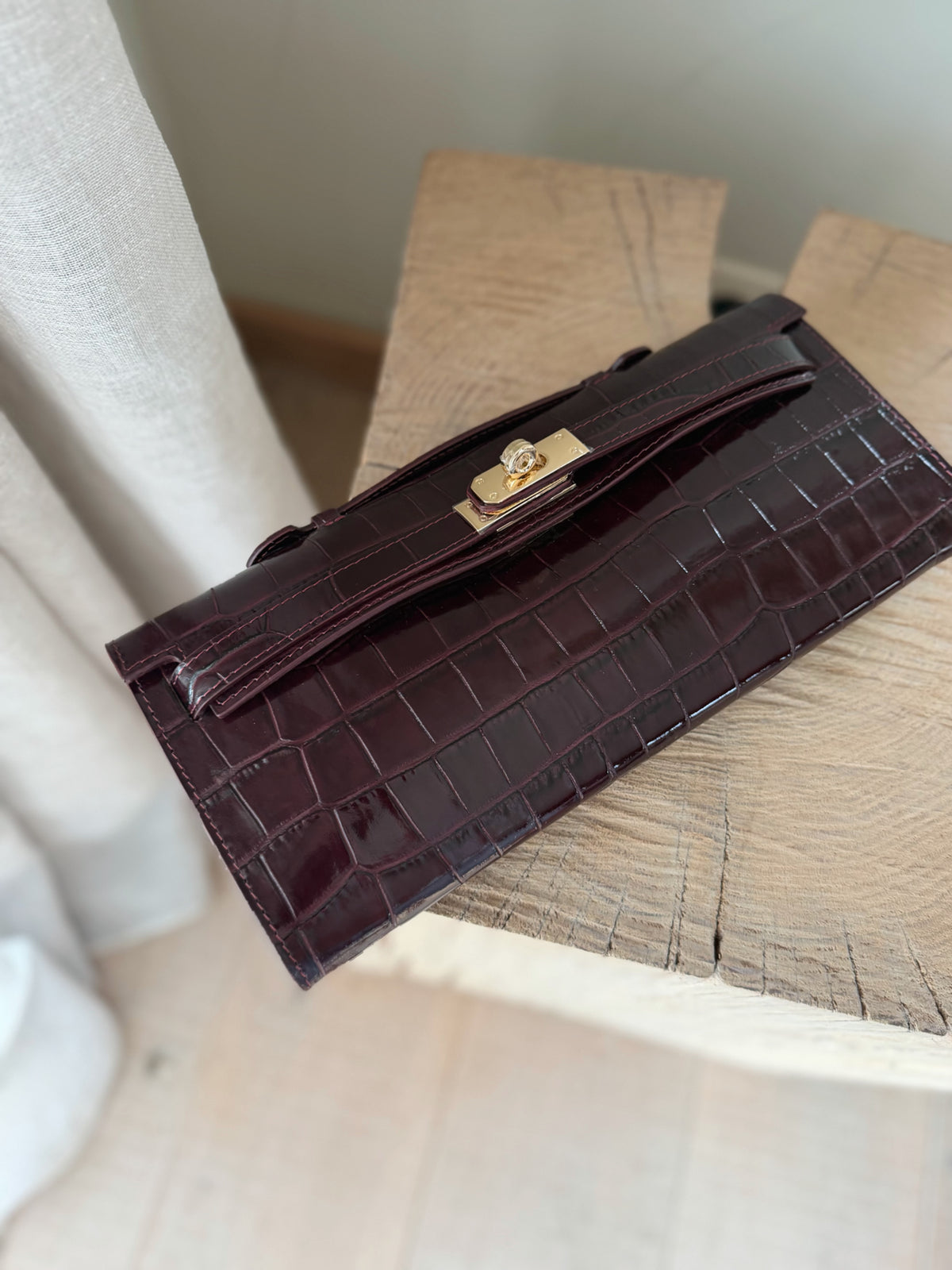 Palermo Croco Bag Bordeaux