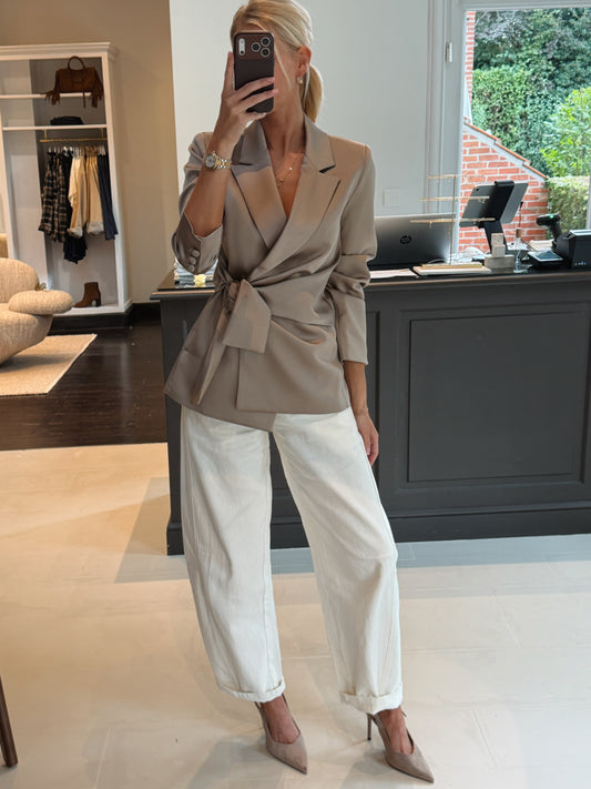 Sofia Blazer Satin Beige