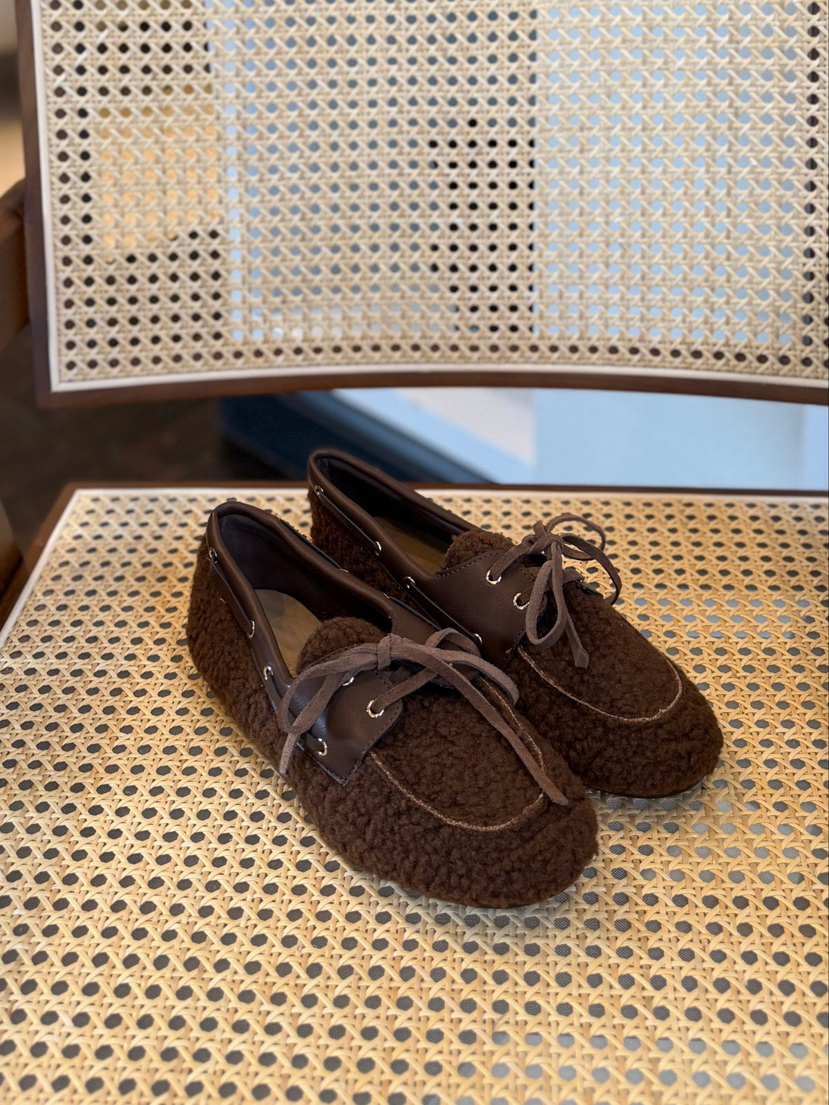 Noor Teddy Loafers Brown