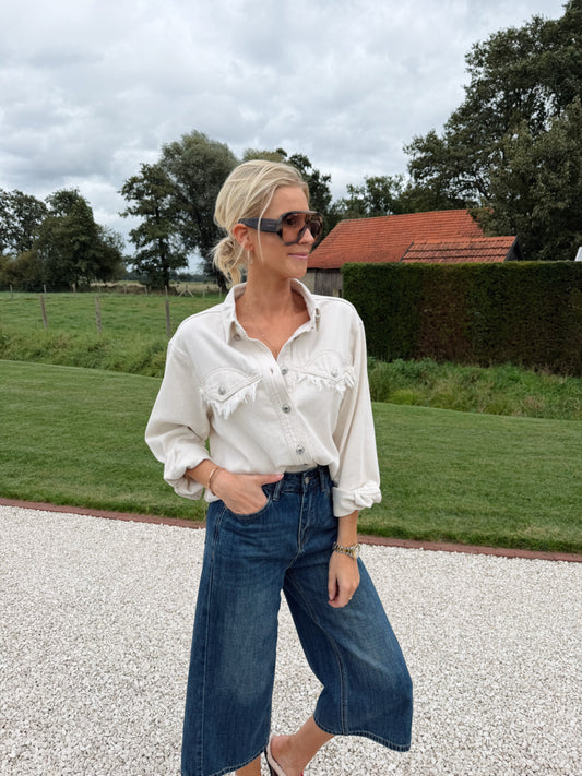 Emilia Jeansshirt  Ecru
