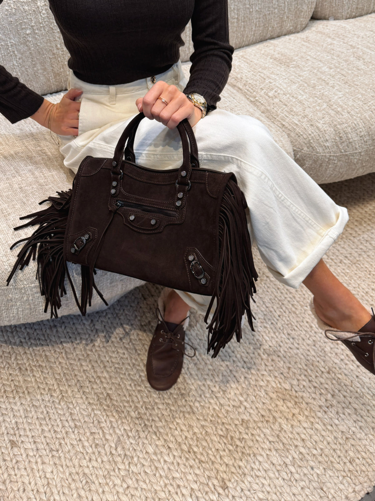 Mel Suede Bag Brown
