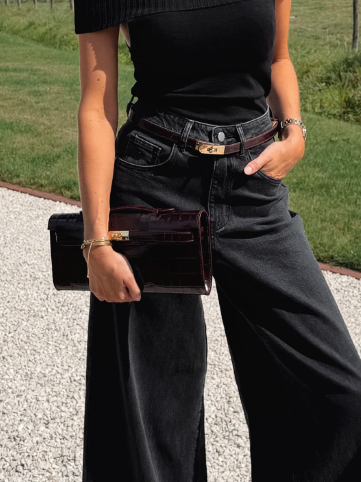 Palermo Croco Bag Bordeaux