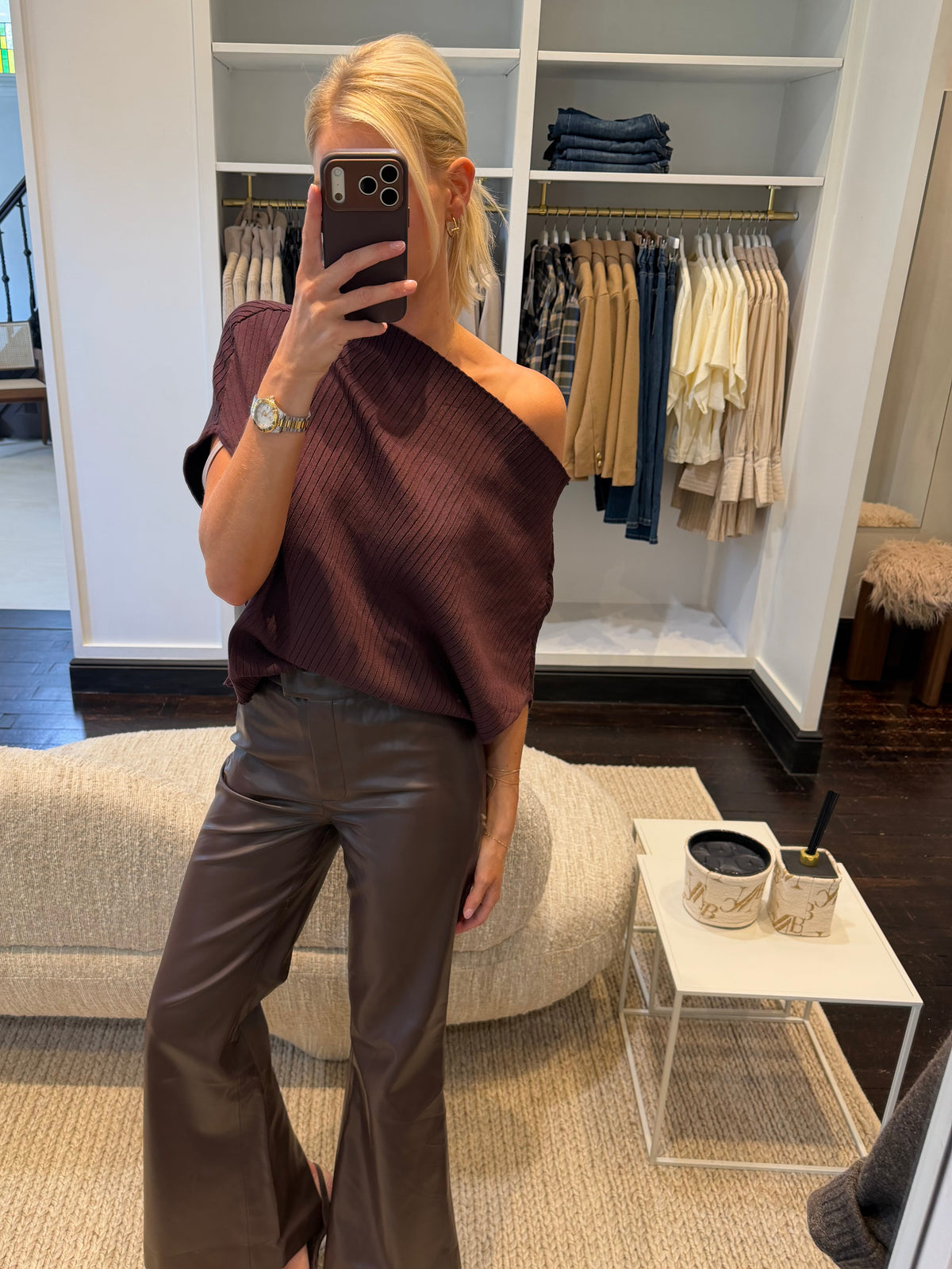 Chloé Tricot Top Brown/Bordeaux