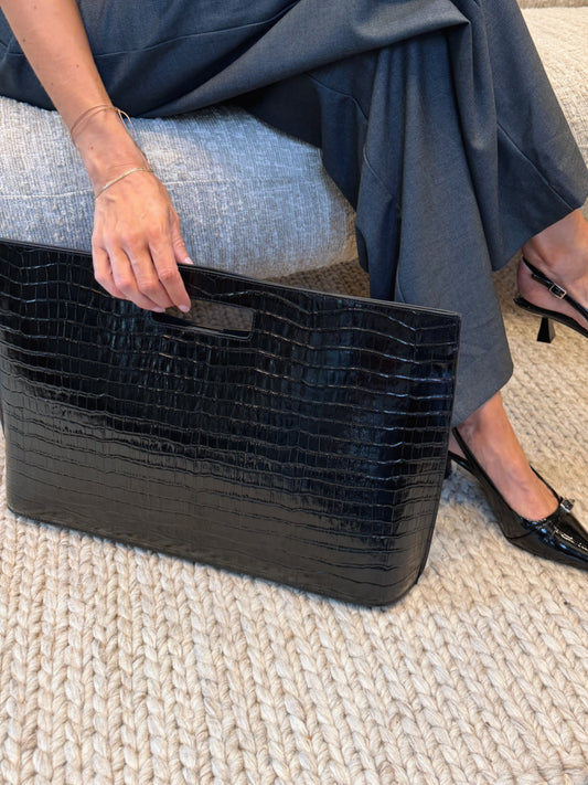 Céline Croco Bag Black