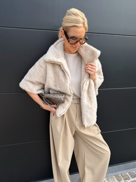Rowan Jacket Faux Fur Beige