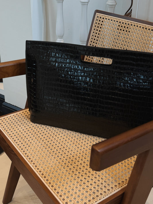 Céline Croco Bag Black