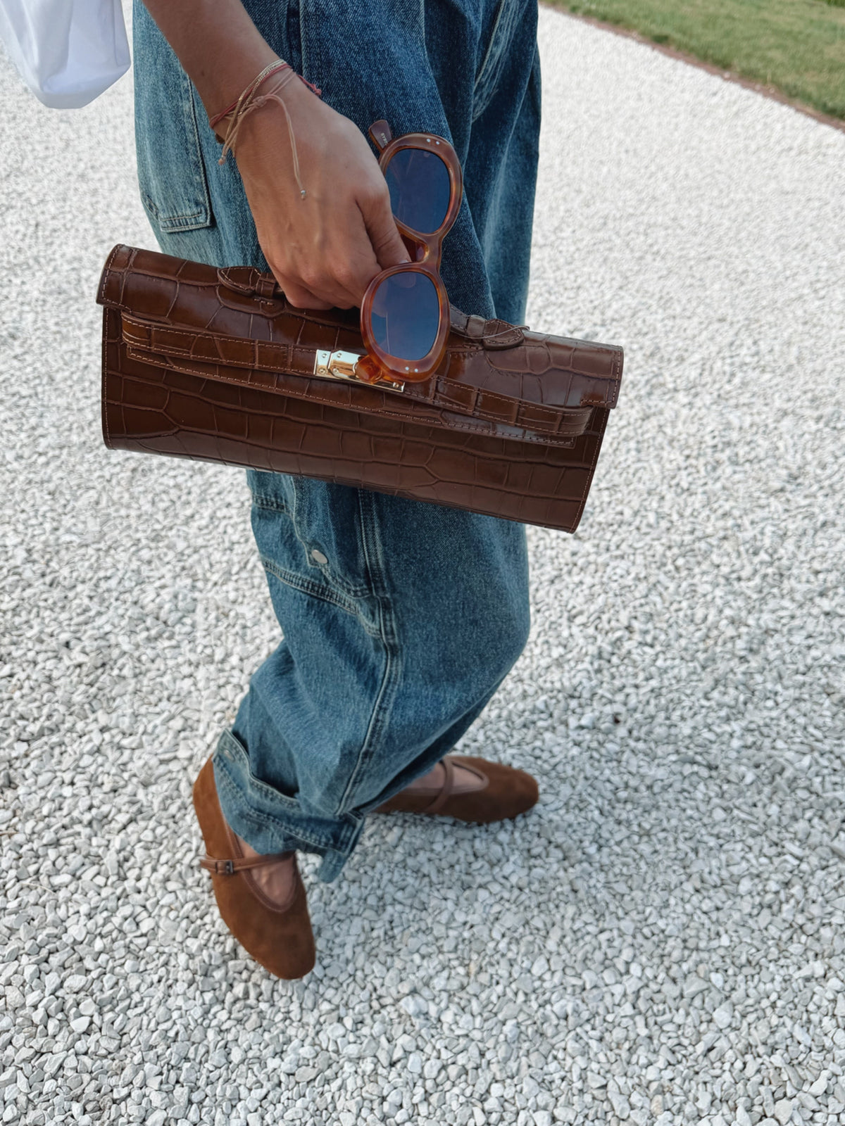Palermo croco bag camel
