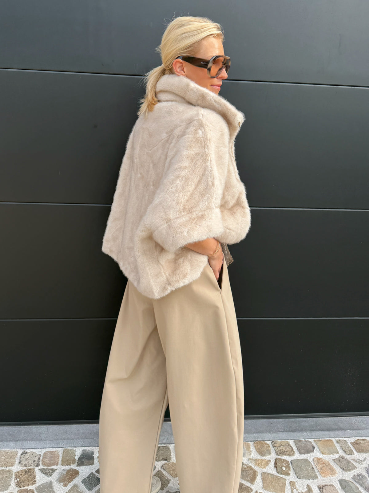 Rowan Jacket Faux Fur Beige
