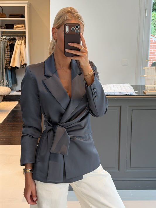 Sofia Blazer Satin Blue