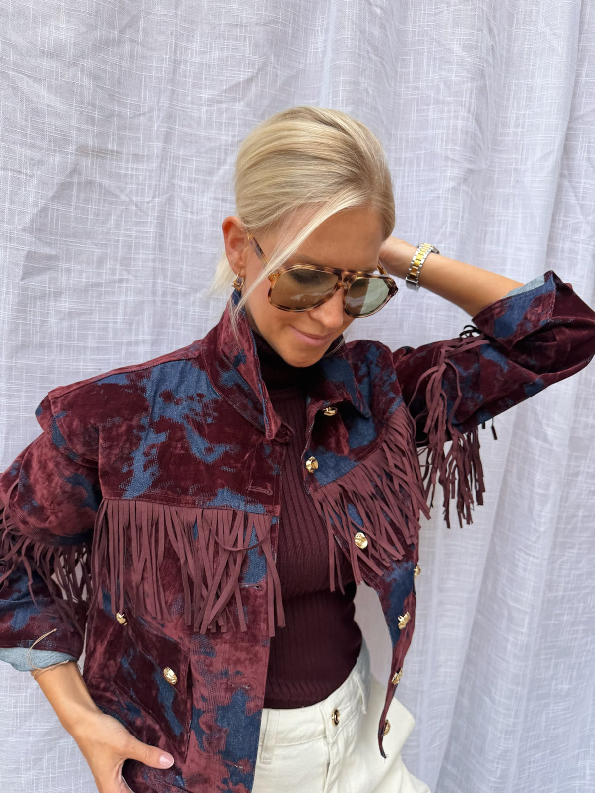 Lou Jeans Jacket Bordeaux