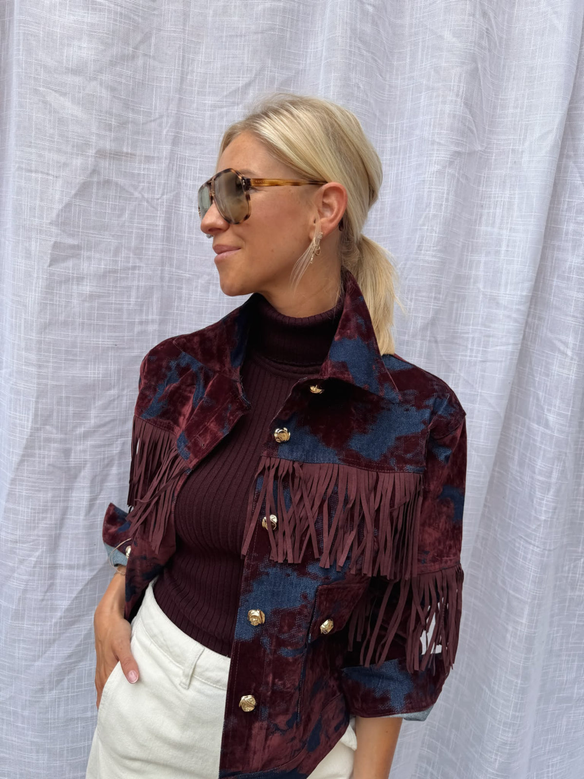Lou Jeans Jacket Bordeaux